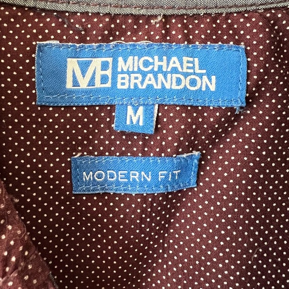 MICHAEL BRANDON Modern Fit Casual Dress Up Shirt Size Medium - Picture 5 of 10